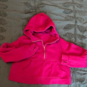 Lululemon raspberry hot pink hooded scuba half zip gold zipper medium / large